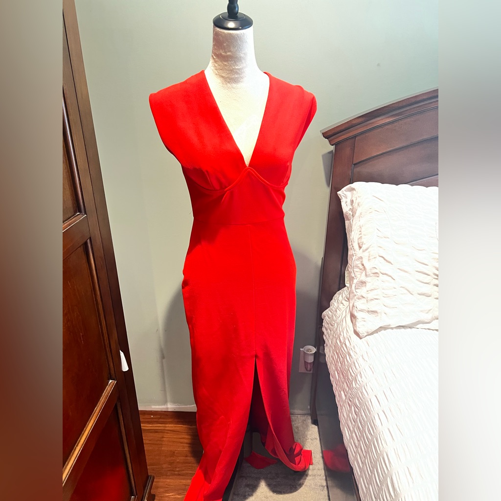 Solace London Vibrant Red Midi Dress